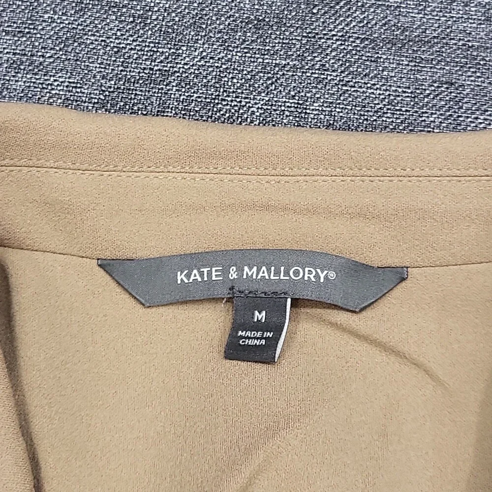 Kate & Mallory Womens Tan Dressy Work Office Business Casual Vest Size M